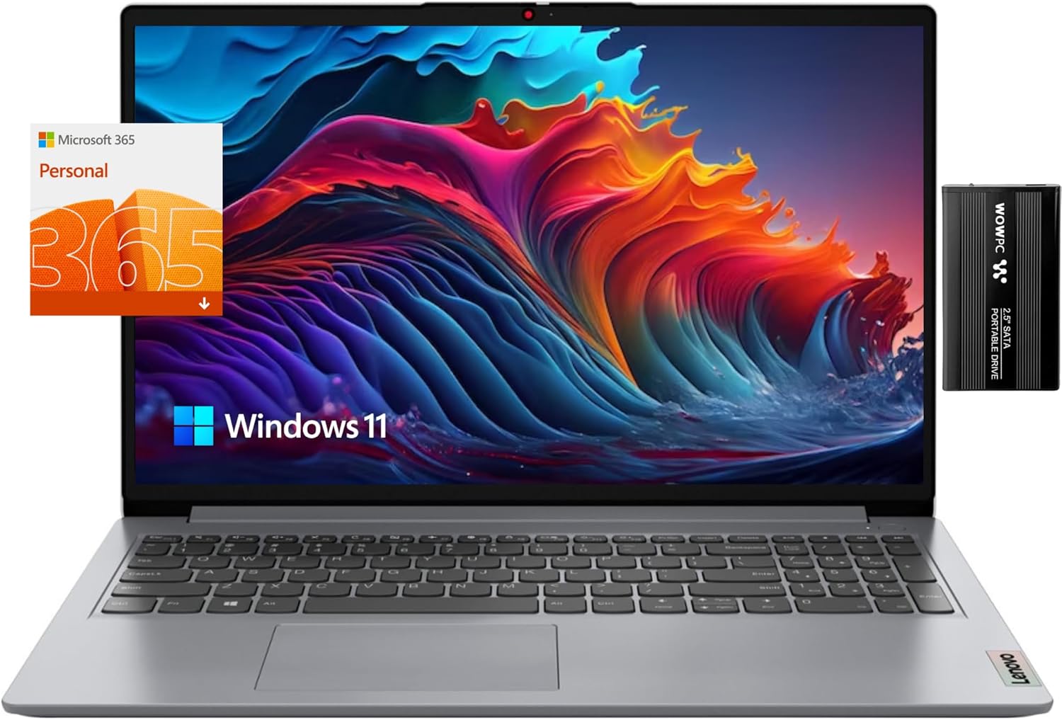 Lenovo Ideapad 14 Laptop, 14" HD Screen, Intel Pentium Silver N5030, 4GB RAM, 128GB PCIe SSD (NO eMMC), Webcam, HDMI, SD Card Reader, Win 11, Gray, 1 Year Office 365, with Bundled Accessories 
