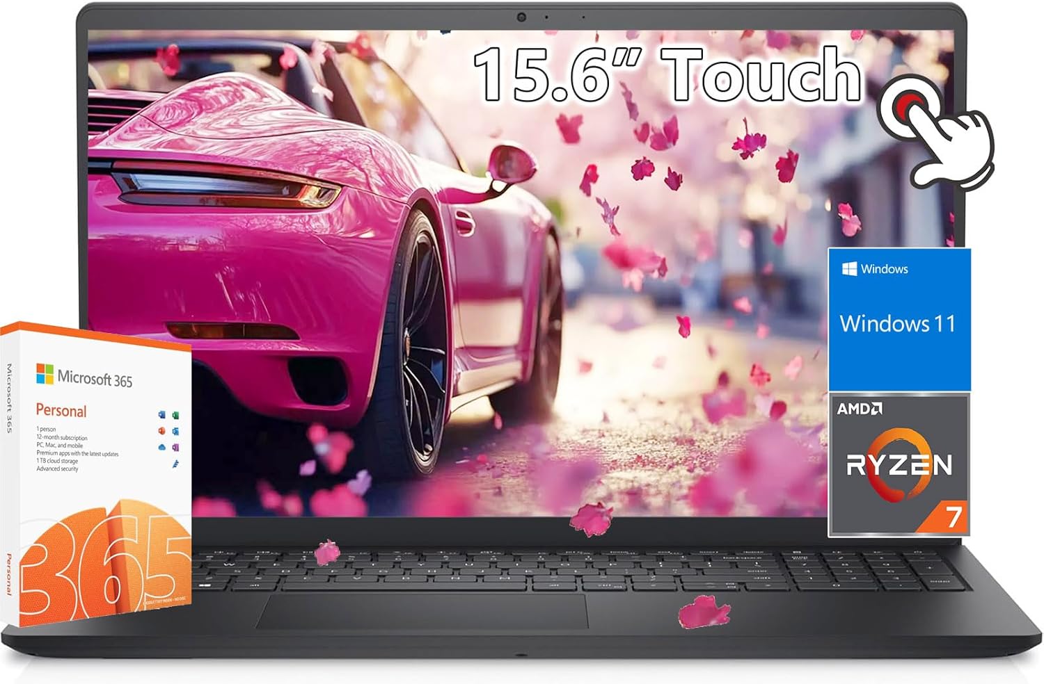 Dell inspiron 15 Touchscreen Laptop -AMD Ryzen 7 7730U Beat i7-1355U -15inch FHD Touch -64GB RAM -2TB PCIe SSD -Windows 11 -Office 365 -Computadora Laptop- Work Business College 