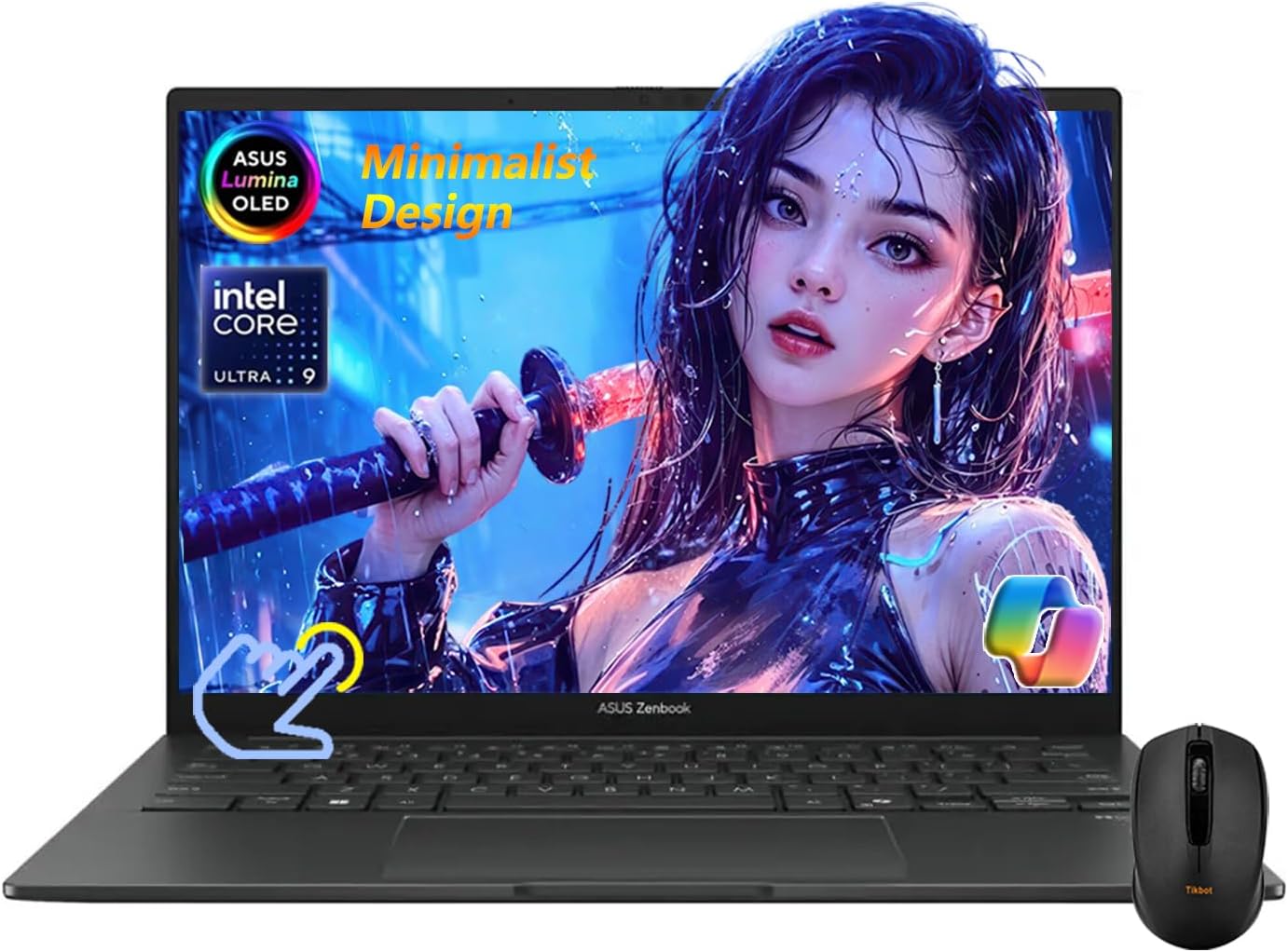 ASUS Zenbook 14" OLED Touch Screen Laptop, WUXGA, Intel Core Ultra 9 285H Up to 5.4GHz, Intel Arc GPU, Copilot, Thunderbolt 4, Wi-Fi 7, Win11 H, w/Wireless Mouse (32GB 7467MHz RAM | 1TB SSD) 