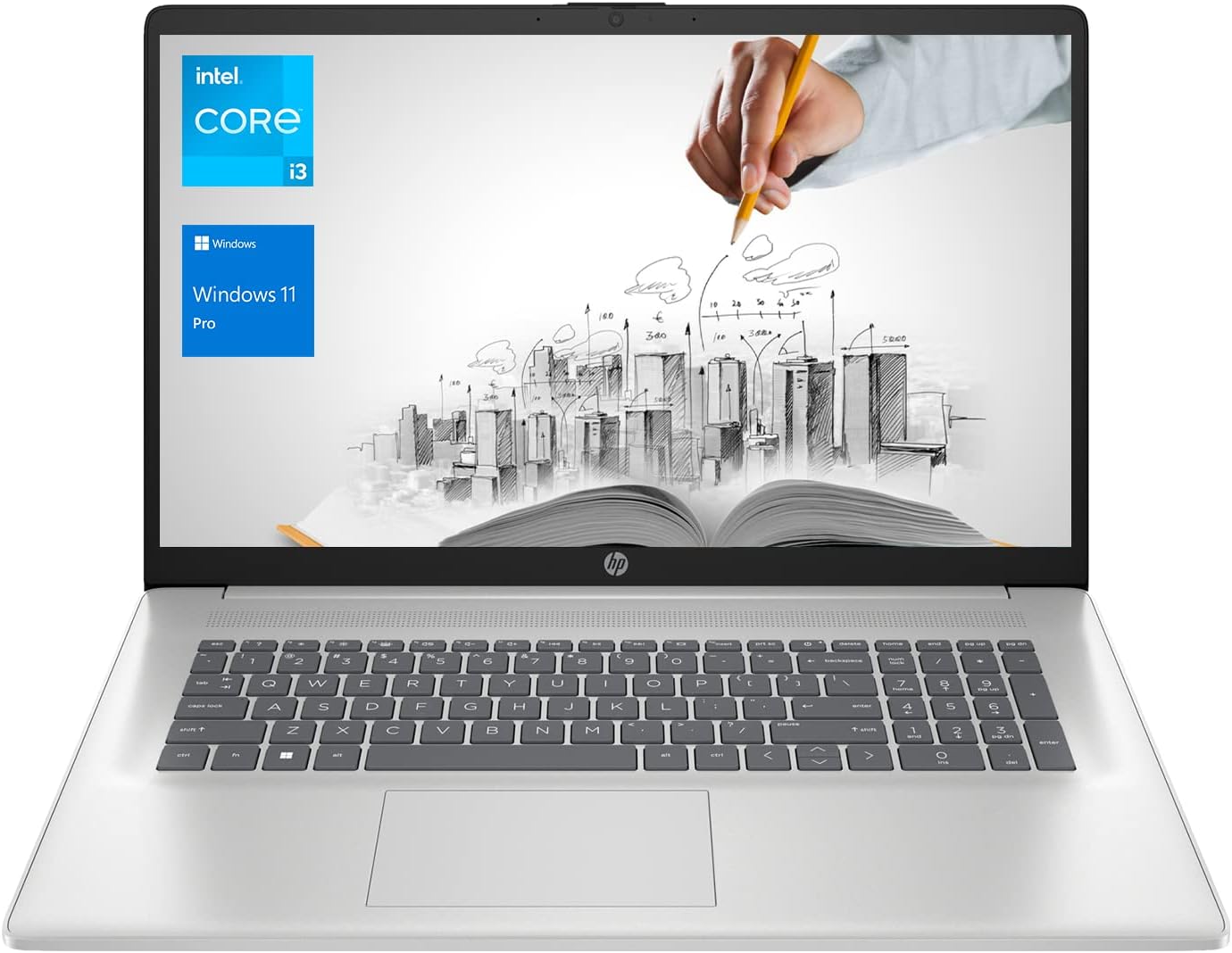 HP 17 Business Laptop, 17.3” HD+ Display, 11th Gen Intel Core i3-1125G4 Processor, 32GB RAM, 1TB SSD, Wi-Fi, HDMI, Webcam, Windows 11 Pro, Silver