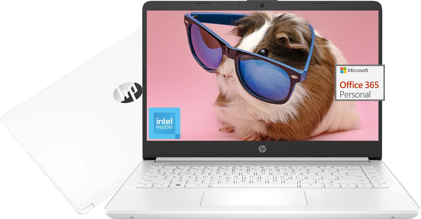 HP 14" Laptop Sleek Design for Studying and Collaboration, Intel Dual-Core N4500(>N4120), 1 Year Office 365, 16GB RAM, 320GB Storage(64GB eMMC + 256GB SD Card), Wi-Fi 6, Webcam, USB C, Win 11S