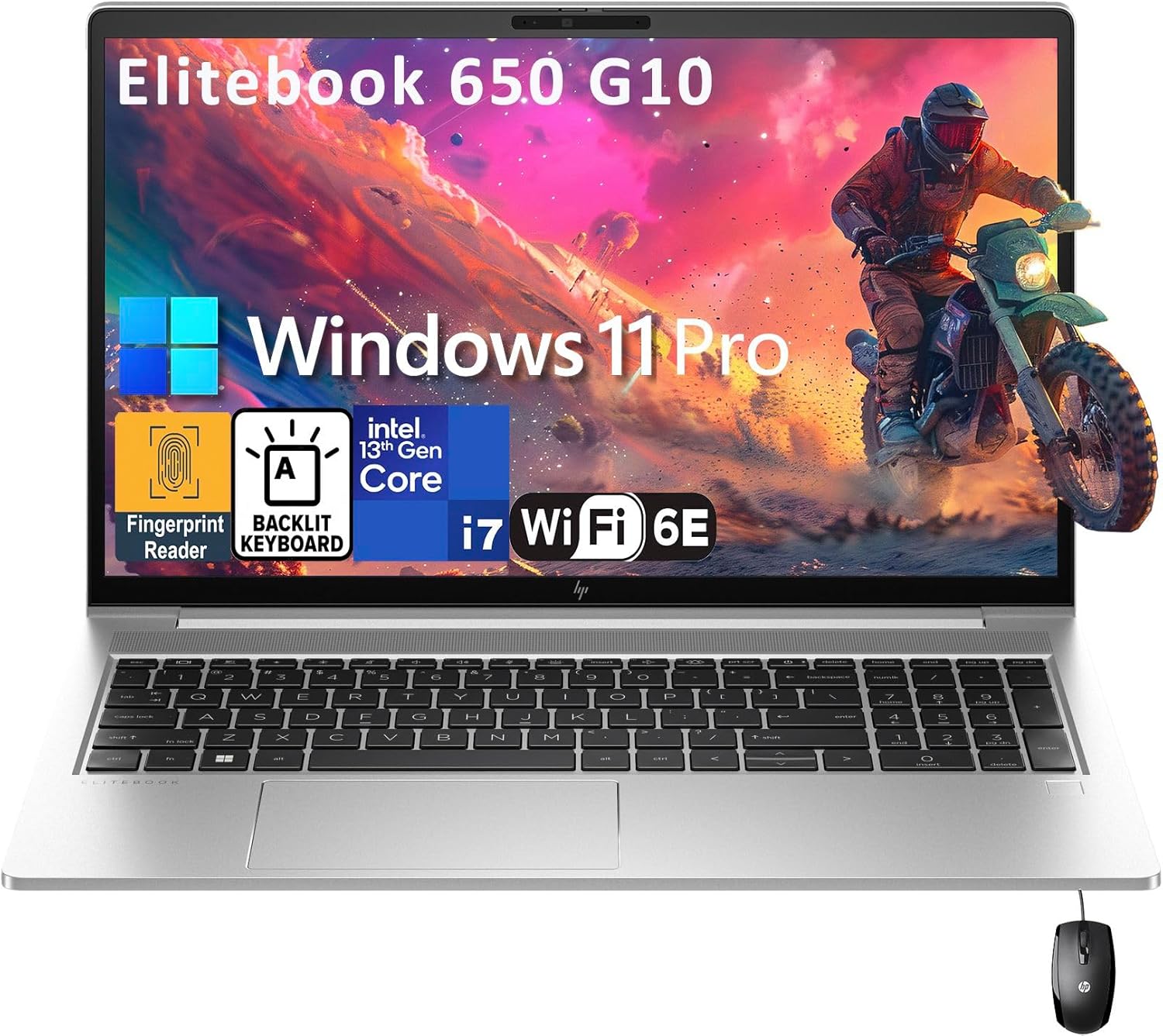 HP Elitebook 650 G10 15 15.6" FHD Business Laptop Computer, 13th Gen Intel 10-Core i7-1355U, 32GB DDR4 RAM, 1TB PCIe SSD, WiFi 6E, BT5.3, Backlit Keyboard, Fingerprint Reader, Windows 11 Pro, AZ-XUT