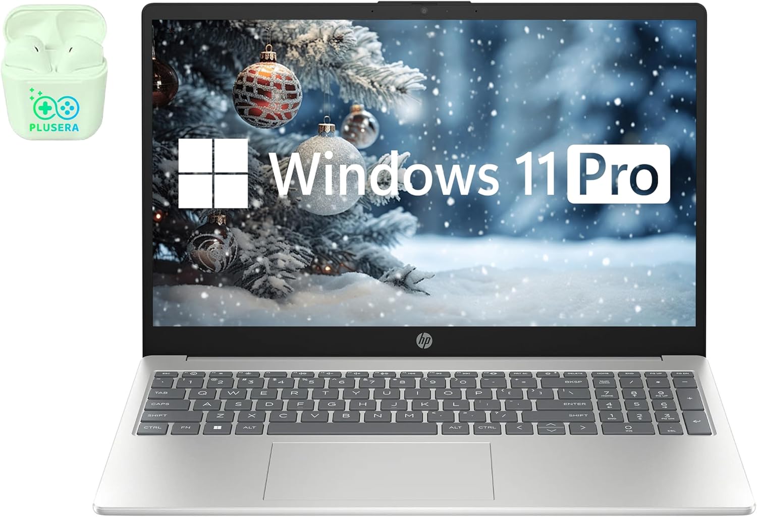 HP 15.6" FHD Business & Student Laptop Computer, 32GB RAM 1TB SSD, 10-Core Intel Core i5, Windows 11 Pro Laptop with Microsoft Office Home & Business Included, PLUSERA Earphones, Silver