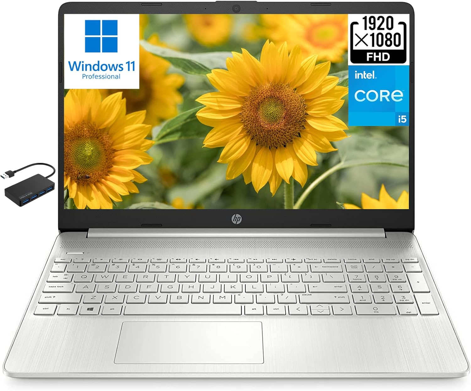 HP [Windows 11 Pro 15.6" FHD Business Laptop Computer, Intel Core i5-1135G7, 16GB RAM 512GB SSD, w/Hub