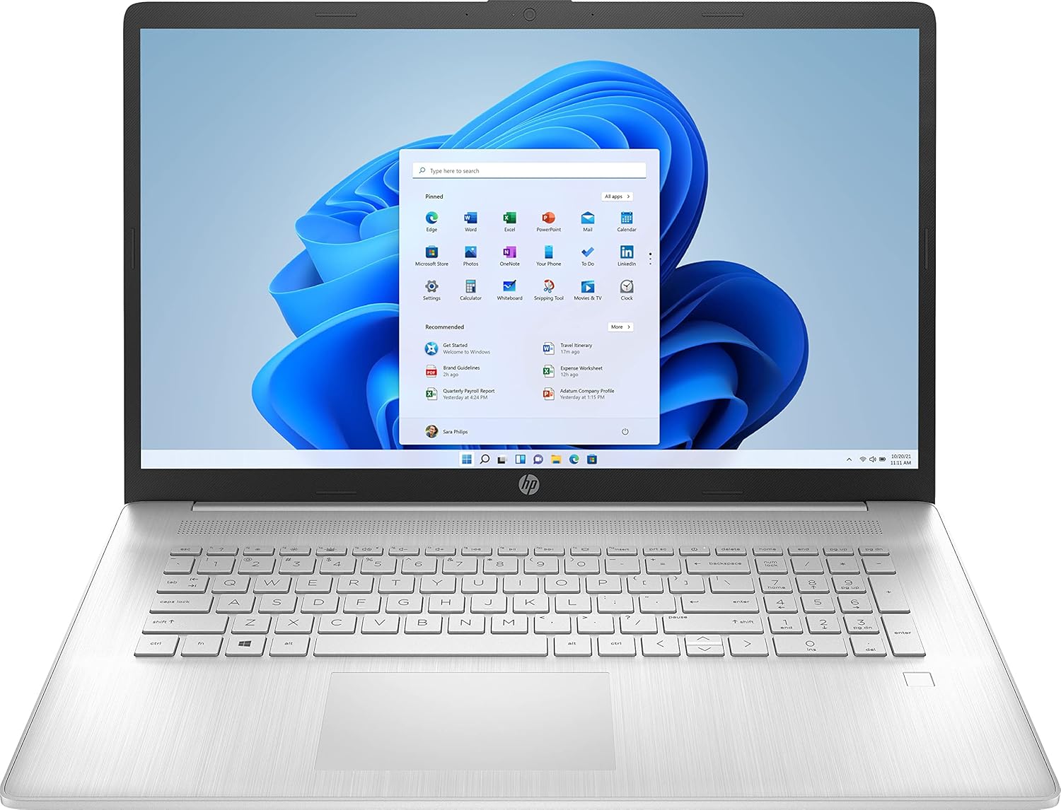 HP 17.3" FHD Laptop, AMD Ryzen 5 5500U (Beat i5-10500) 6-Core up to 4.0GHz, 8GB RAM, 256GB NVMe SSD, USB-C, Numeric Keypad, Fingerprint, HDMI, Webcam, WiFi, Win 10S, Natural Silver