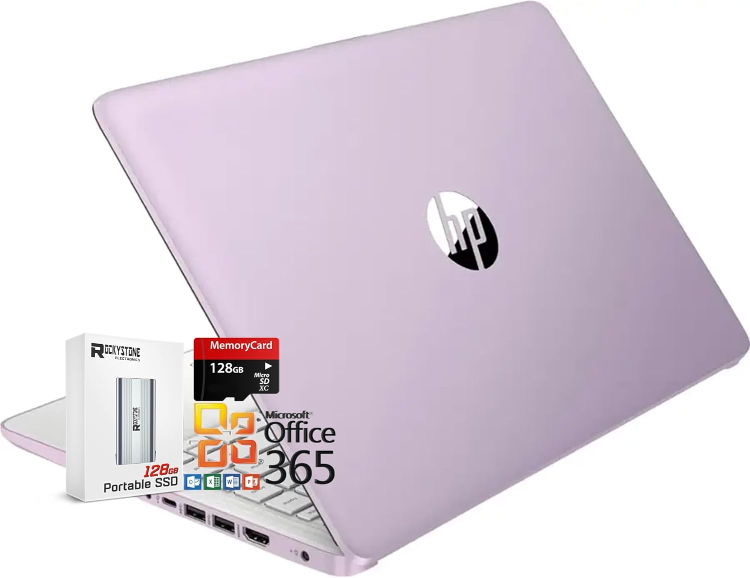 HP 14" HD Thin and Light Laptop, Intel Processor N150(Beat N4120), 8GB RAM, 256GB Storage(128GB UFC+128GB MicroSD), Office 365, Copilot AI, WiFi 6, BT 5.4, HDMI, W/128GB PSD, Win11 S, Honey Lavender