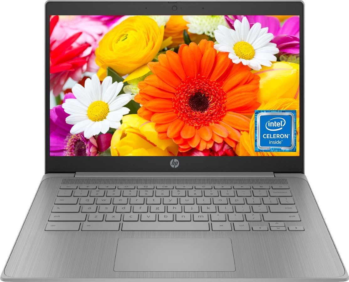 HP 14" HD Chromebook Laptop for Students, Intel Quad-Core N4120(> N4020), 4GB RAM, 64GB eMMC, WiFi, Webcam, HDMI, USB-A&C, 14 Hours Battery life, ZOOM, Chrome OS, CUE Accessories 