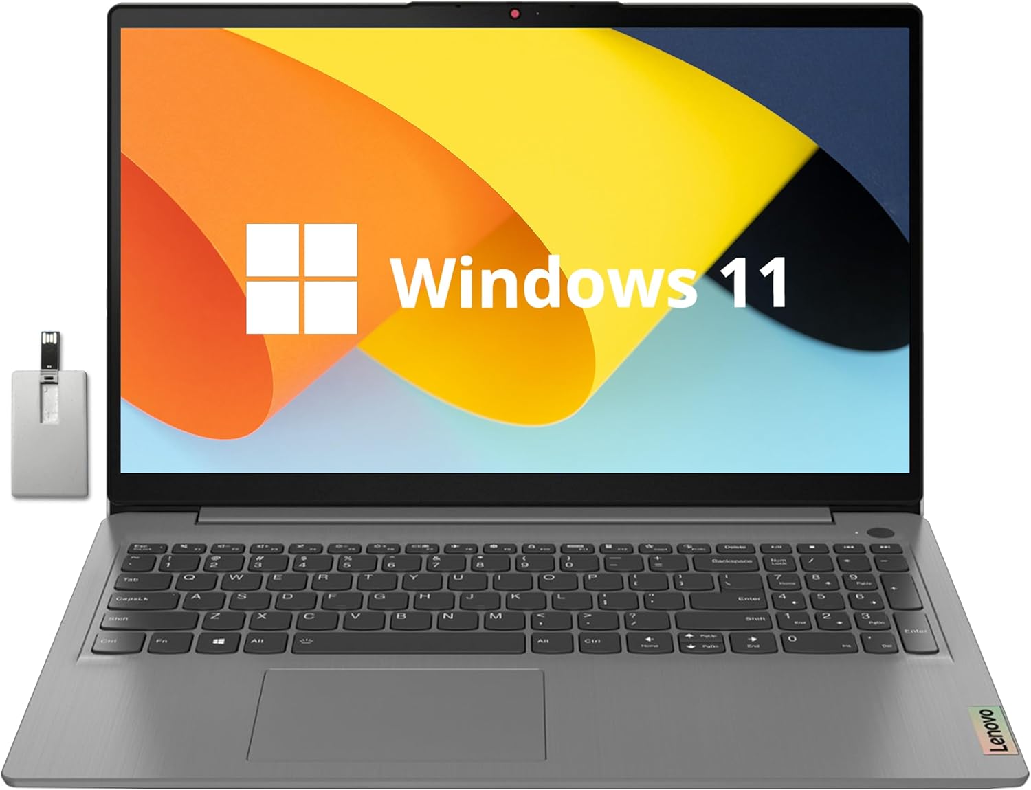 Lenovo Ideapad 3i Business Laptop, 15.6" FHD Touch Display, Intel i3-1115G4, 16GB RAM, 512GB PCIe SSD, Intel UHD Graphics, Numeric Keypad, 720P HD Camera, WiFi 6, Windows 11, Grey, 32GB USB Card