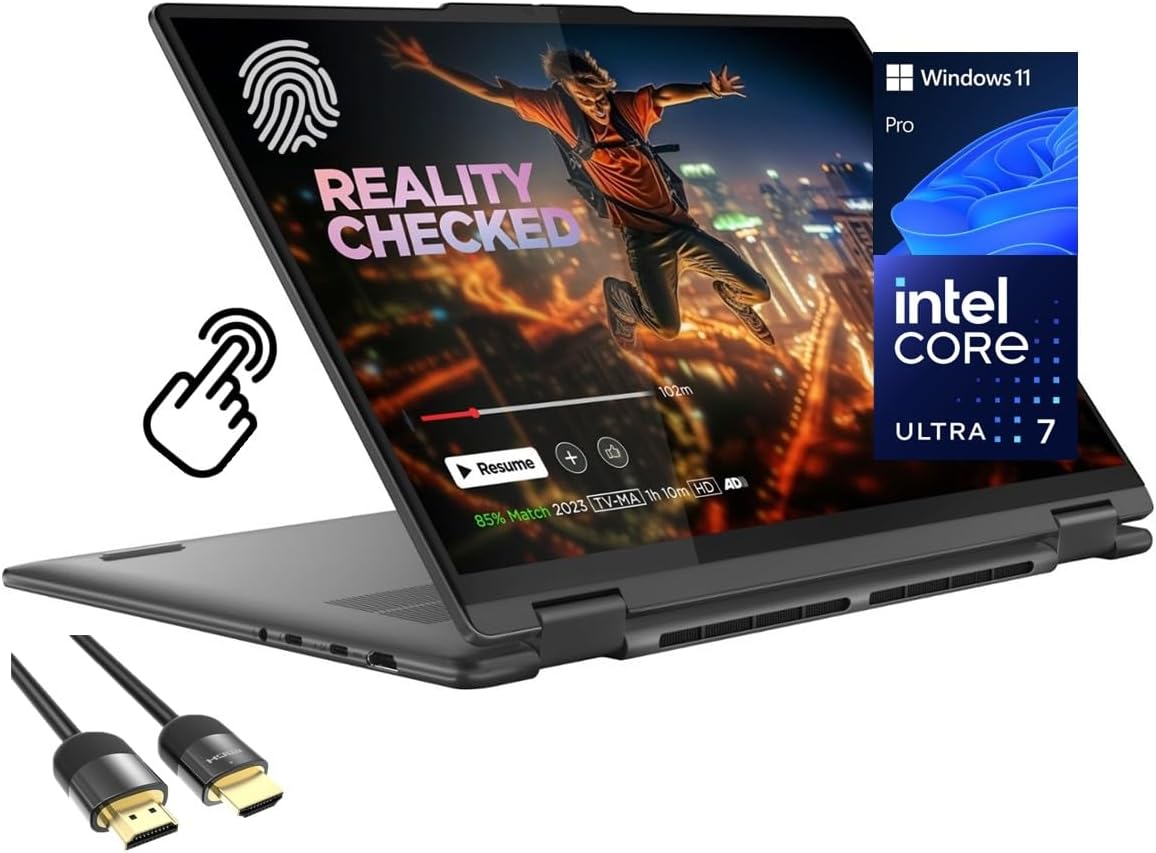 Lenovo Yoga 7i 2-in-1 Laptop, 16" 2K Touchscreen Display, Core Ultra 7 155U (Up to 4.80 GHz), 16GB DDR5, 1TB PCIe SSD, Wi-Fi 6E, Backlit KB, FP Reader, TB 4, Webcam, Keypad, PDG HDMI, Win 11 Pro 