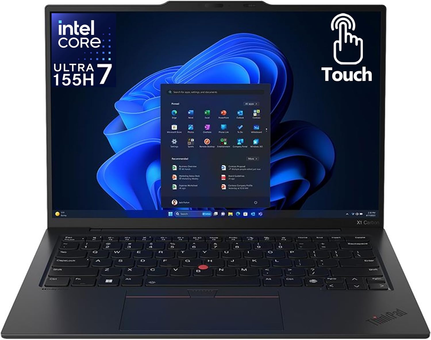 Lenovo Gen 12 ThinkPad X1 Carbon Laptop with Intel Ultra 7 155H Processor, 14" WUXGA 100% sRGB Touchscreen, 32GB DDR5 RAM, 1TB Gen4 Performance SSD, FHD+ IR+ RGB Camera, and Windows 11 Pro 