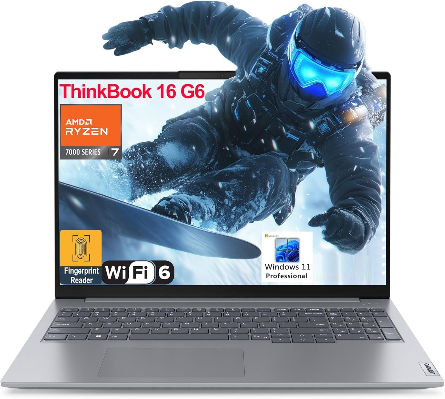 Lenovo ThinkBook 16 G6 16" FHD+ Laptop Computer, AMD 8-Core Ryzen 7 7730U (Beat i7-1360P), 32GB DDR4 RAM, 1TB PCIe SSD, WiFi 6, Bluetooth 5.3, Type-C 3.2, Fingerprint Reader, Windows 11 Pro, AZ-XUT