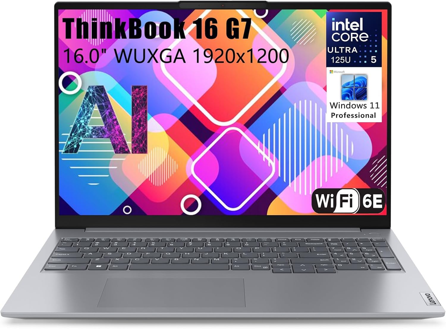 Lenovo Thinkbook 16 G7 Ultra 5 Premium Laptop Computer Intel 12-Core 16" FHD 16GB DDR5 RAM, 512GB PCIe SSD Thunderbolt 4 WiFi 6E RJ45 Win 11 Pro NPU AI Experience Copilot Business Laptop Vent-HEA