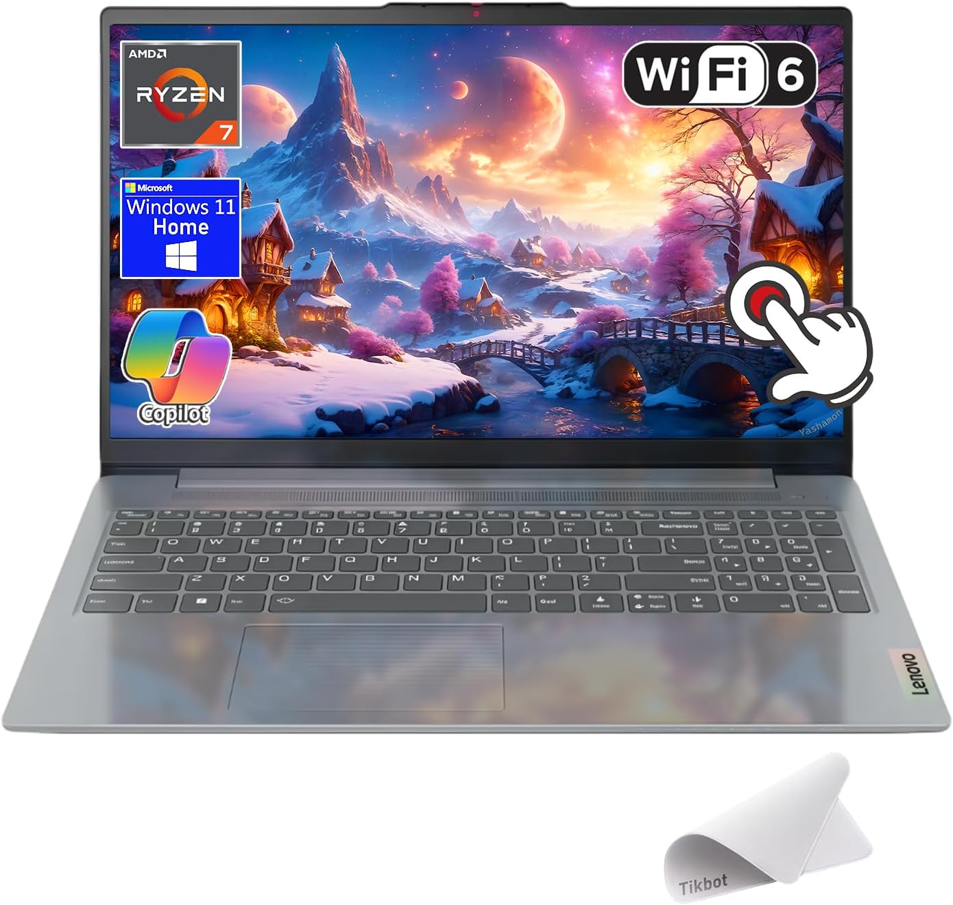 Lenovo IdeaPad Slim 3, 15.6" Full HD Touchscreen Laptop, Copilot AI PC, AMD Ryzen 7 5825U, Wi-Fi 6, Windows 11 Home, w/Mouse pad (16GB RAM | 512GB PCIe SSD) 