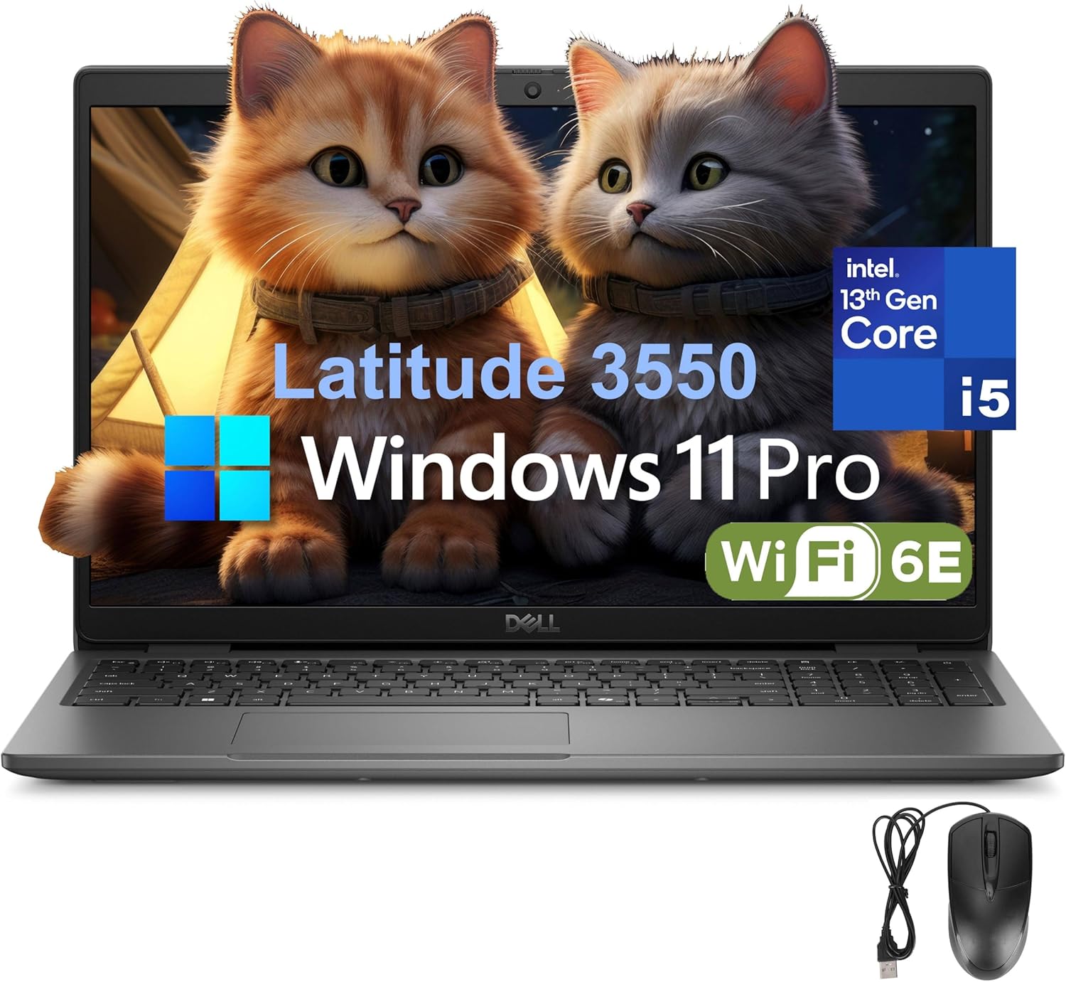 Dell Latitude 3550 Laptop Computer for Business Work, Intel 10-Core i5-1335U (Beat i7-1255U), 16GB DDR5 RAM, 512GB PCIe SSD, 15.6" FHD, WiFi 6E, Bluetooth 5.3, FHD Camera, USB4 Type-C, Windows 11 Pro