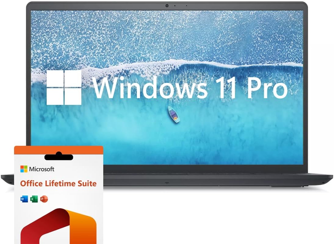 Dell Inspiron 15.6" Laptop Computer, Windows 11 Pro Laptop 16GB RAM 1TB SSD, Intel Core i7-1255U Processor, 1920 x 1080 IPS 120Hz Display, Microsoft Office Lifetime License, Numeric Keypad, Black