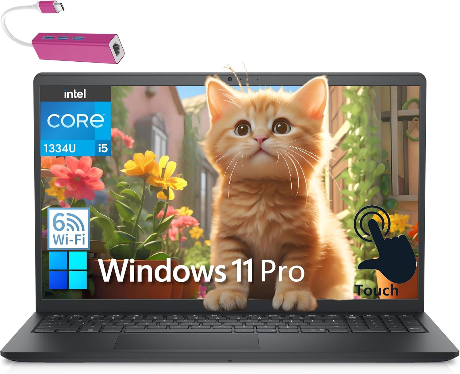Dell Inspiron 15 Touchscreen Laptop Computer for Student Study and Business, 13th Intel i5-1334U (Beat i7-1250U), 32GB DDR4 RAM, 1TB PCIe SSD, 15.6" FHD, WiFi 6, Windows 11 Pro, Type C Hub