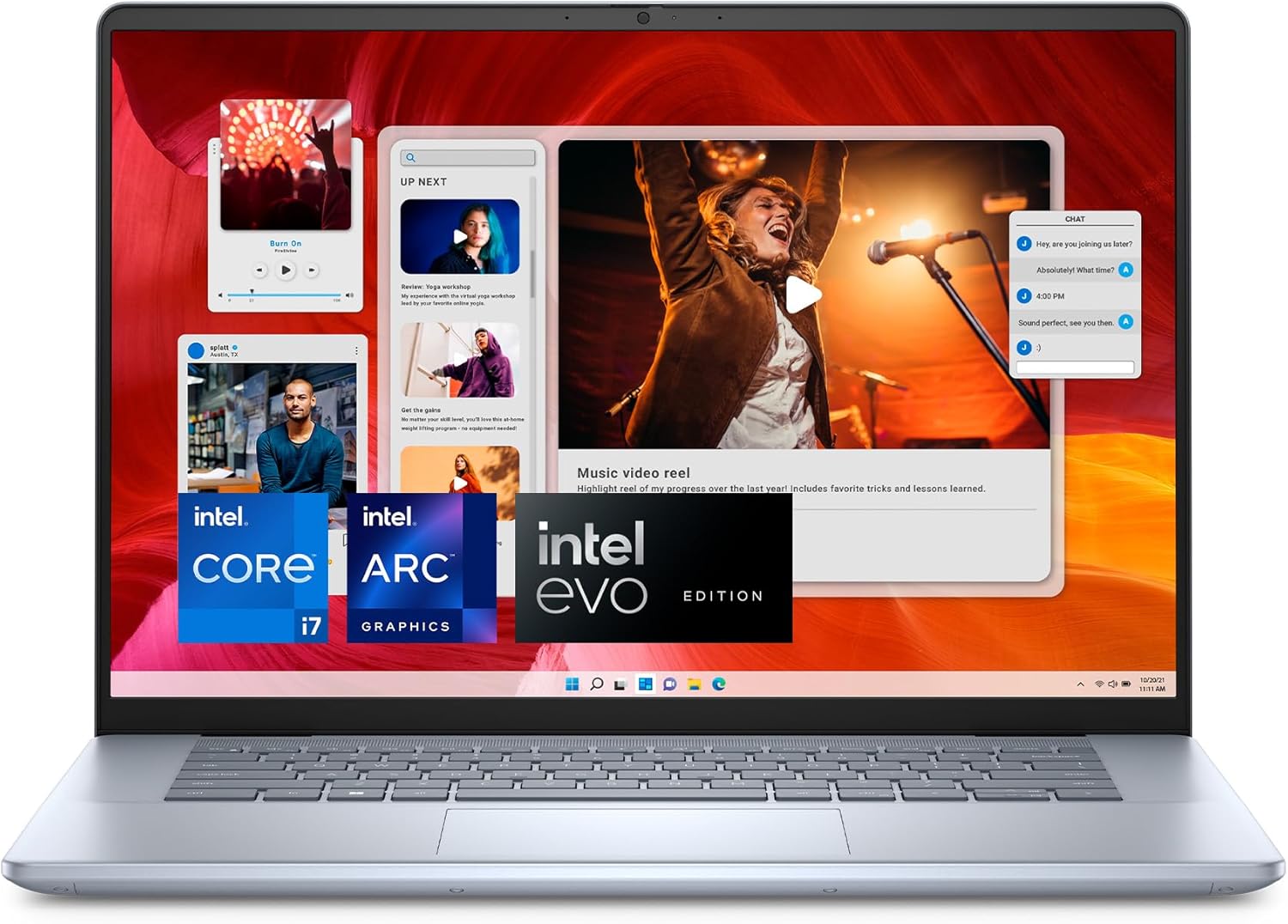 Dell Inspiron 16 Plus 7640 Laptop - 16-inch 16:10 2.5K (2560x1600) Display, Intel Core Ultra 7-155H, 16GB LPDDR5X RAM, 1TB SSD, Intel Arc Graphics, Windows 11 Pro, Onsite & Migrate Service- Ice Blue