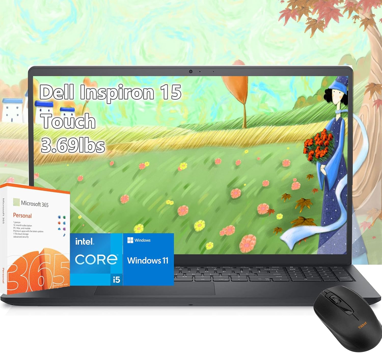 Dell inspiron 15 Touchscreen Laptop -Intel Core i5-1334U -15inch FHD Touch -32GB RAM -1TB PCIe SSD -Office 365 -Windows 11 -Laptop Computadora- Work Business College Student - 3.6lbs Light 