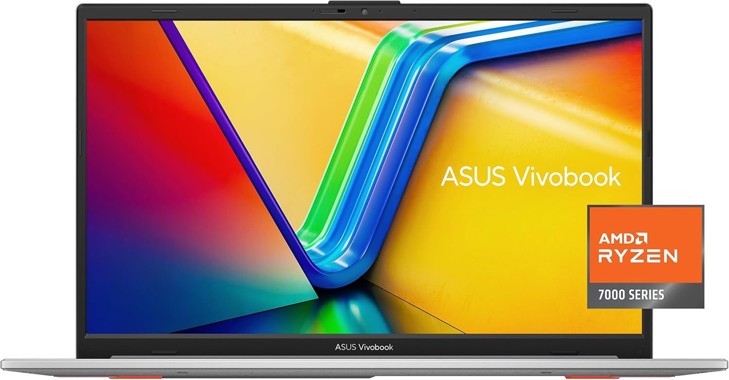 ASUS Vivobook Go 15.6” Slim Laptop, AMD Ryzen 5 7520U, 8GB, 512GB, Windows 11 Home, Cool Silver, Military Grade Durability, Fast Charging, Webcam Shield, E1504FA-AS54 