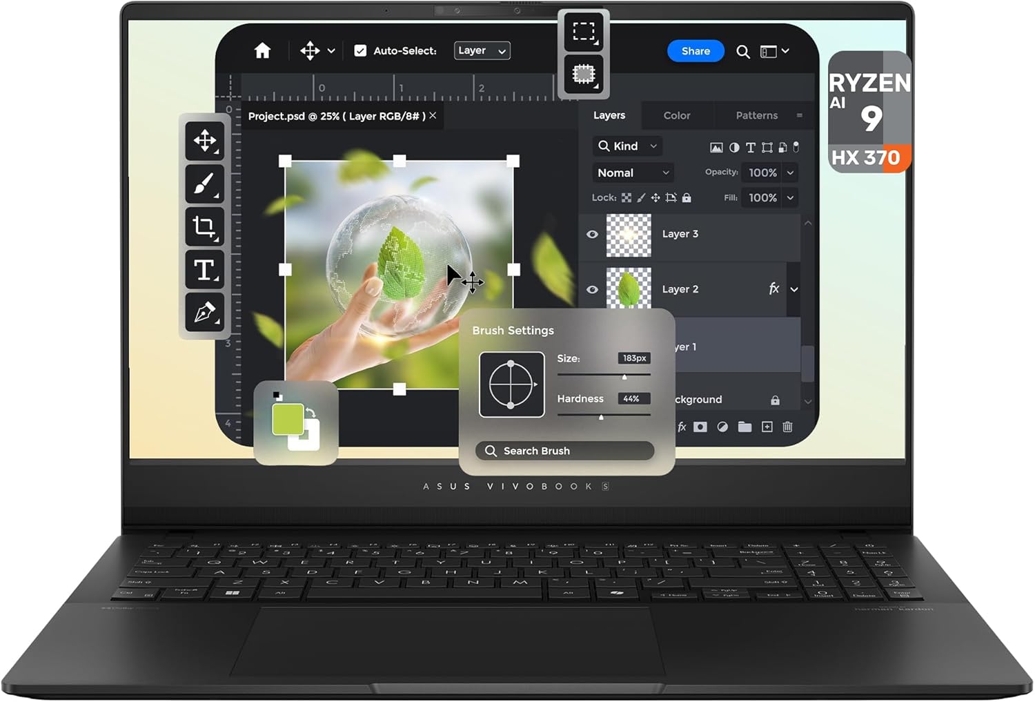 ASUS Vivobook S Copilot+ Laptop, AMD Ryzen AI 9 HX 370, 32 GB LPDDR5x RAM, 2 TB PCIe SSD, 15.6" 3K (2880x1620) Display, AMD Radeon 890M, 1-Zone RGB Backlit Keyboard, W11 Home, Neutral Black