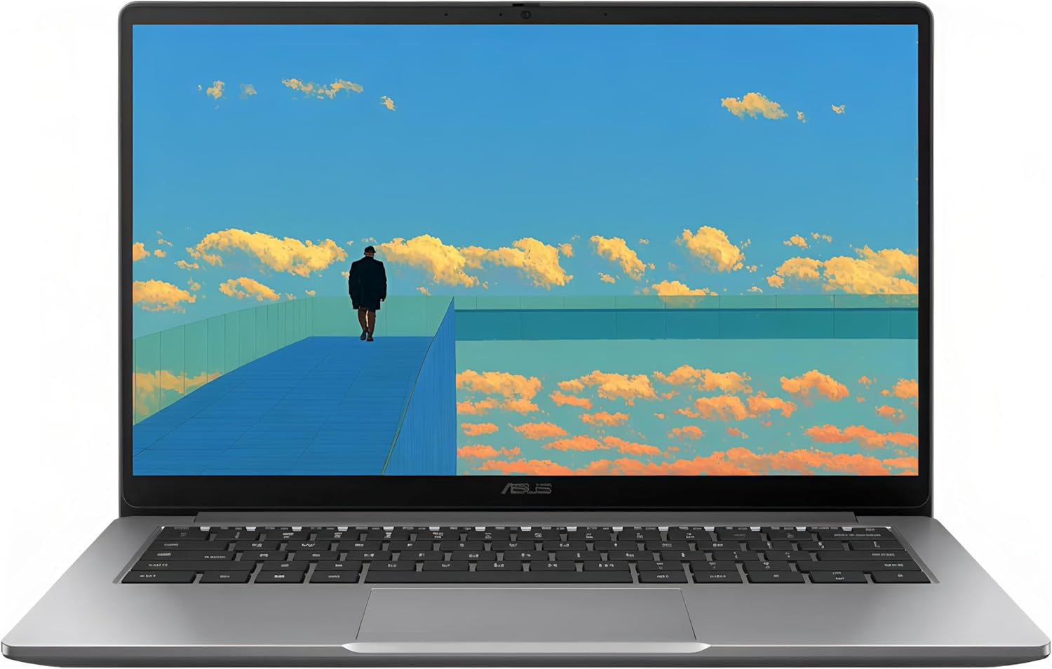 ASUS CX14 Chromebook Laptop, 14" FHD (1920 x 1080) IPS LED Laptop, Intel Celeron N4500, 4GB Memory, 64GB eMMC, Misty Grey, Chrome OS, HDMI, TWE Mouse Pad