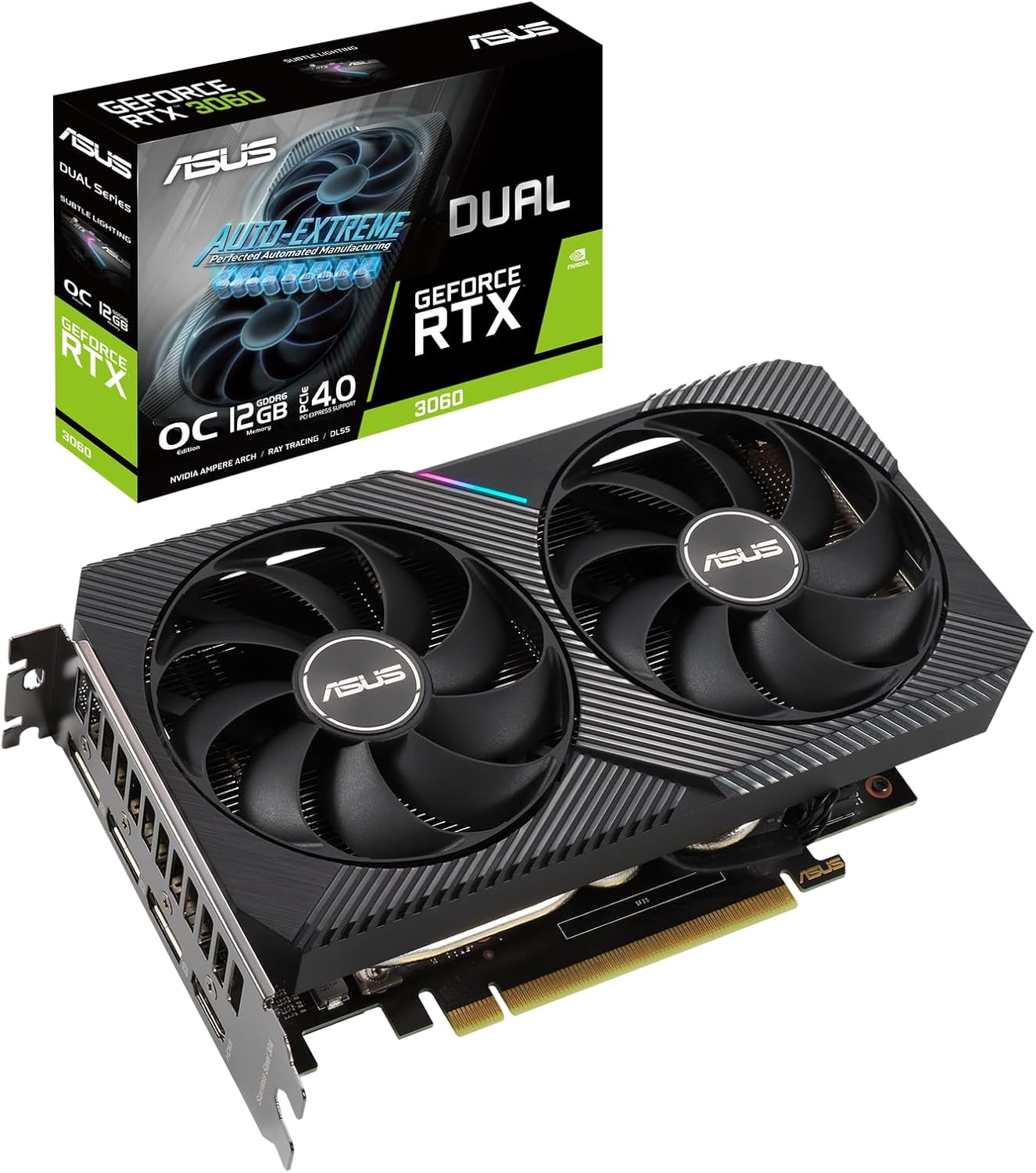 ASUS Gaming Graphics Card - GeForce Dual RTX 3060, 12GB GDDR6, RGB, LHR, Ray Tracing, DLSS 