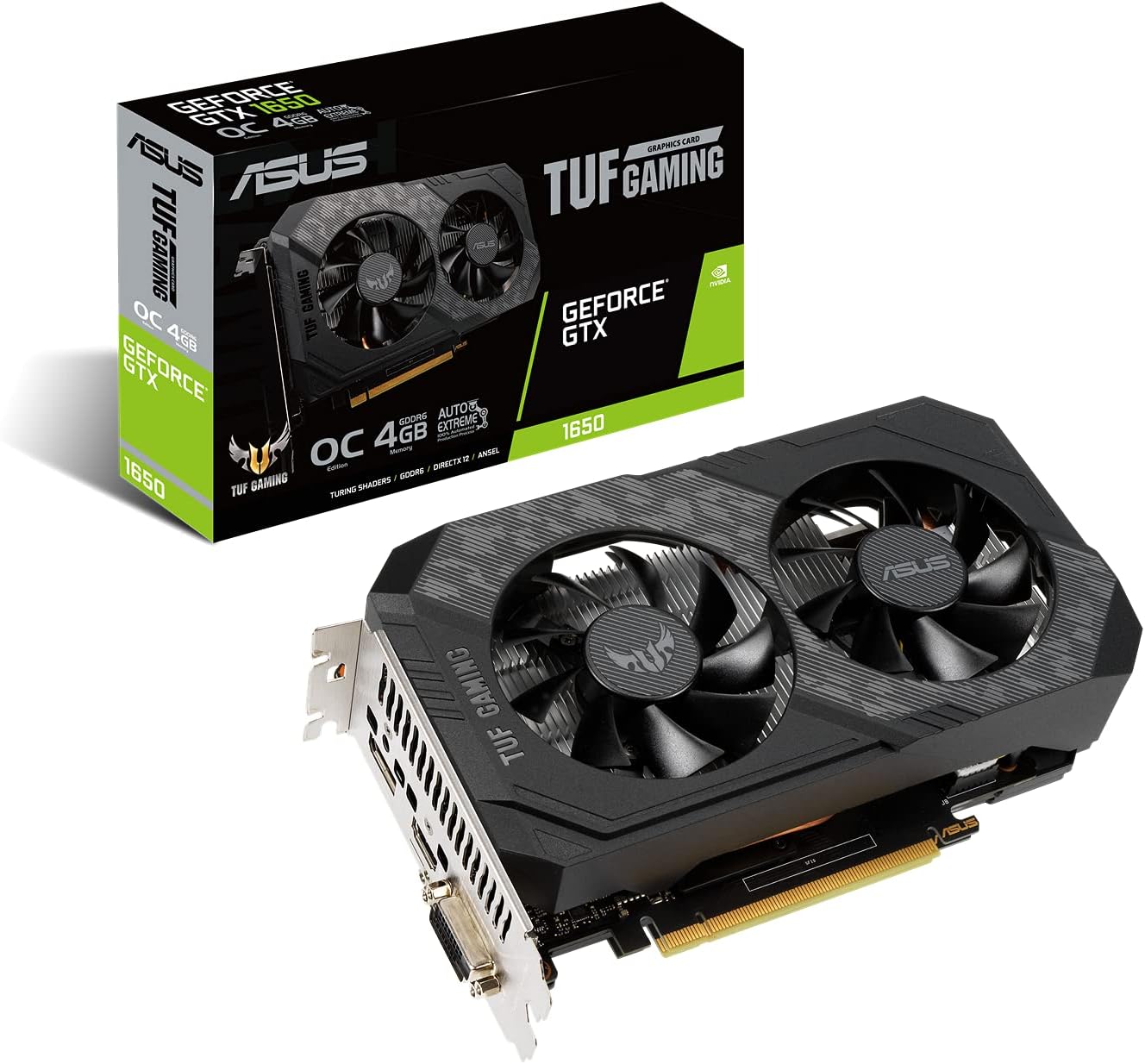 ASUS GEFORCE GTX 1650 TUF Gaming OC Edition 4GB GDDR6 TUF-GTX1650-O4GD6-P-GAMING Video Card 