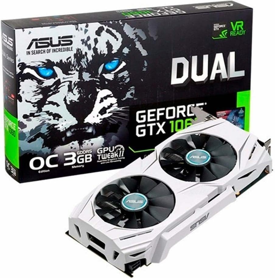 ASUS GeForce GTX 1060 3GB Dual-Fan OC Edition Graphics Card (DUAL-GTX1060-O3G)