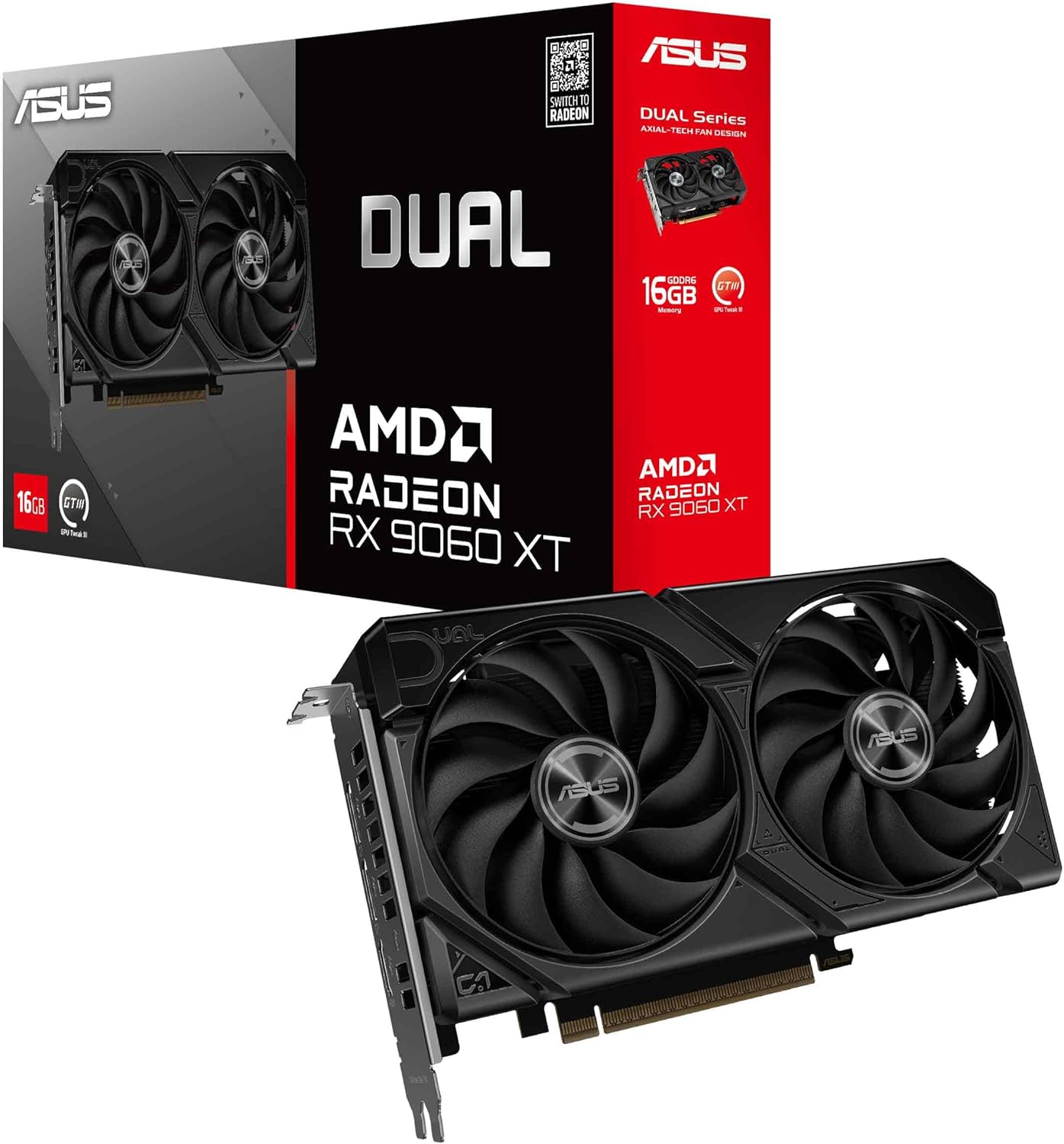 Asus Radeon RX 9060 XT Dual 16GB GDDR6 PCI-Express Graphics Card