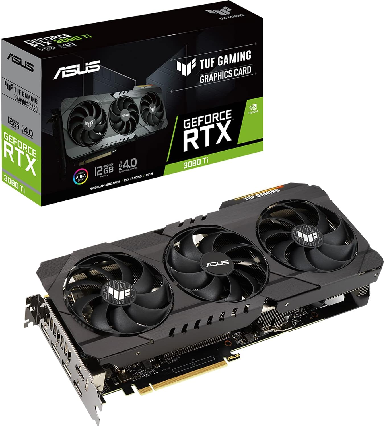 ASUS TUF Gaming NVIDIA GeForce RTX 3080 Ti Graphics Card (PCIe 4.0, 12GB GDDR6X, HDMI 2.1, DisplayPort 1.4a, Dual Ball Fan Bearings, Military-Grade Certification, GPU Tweak II)