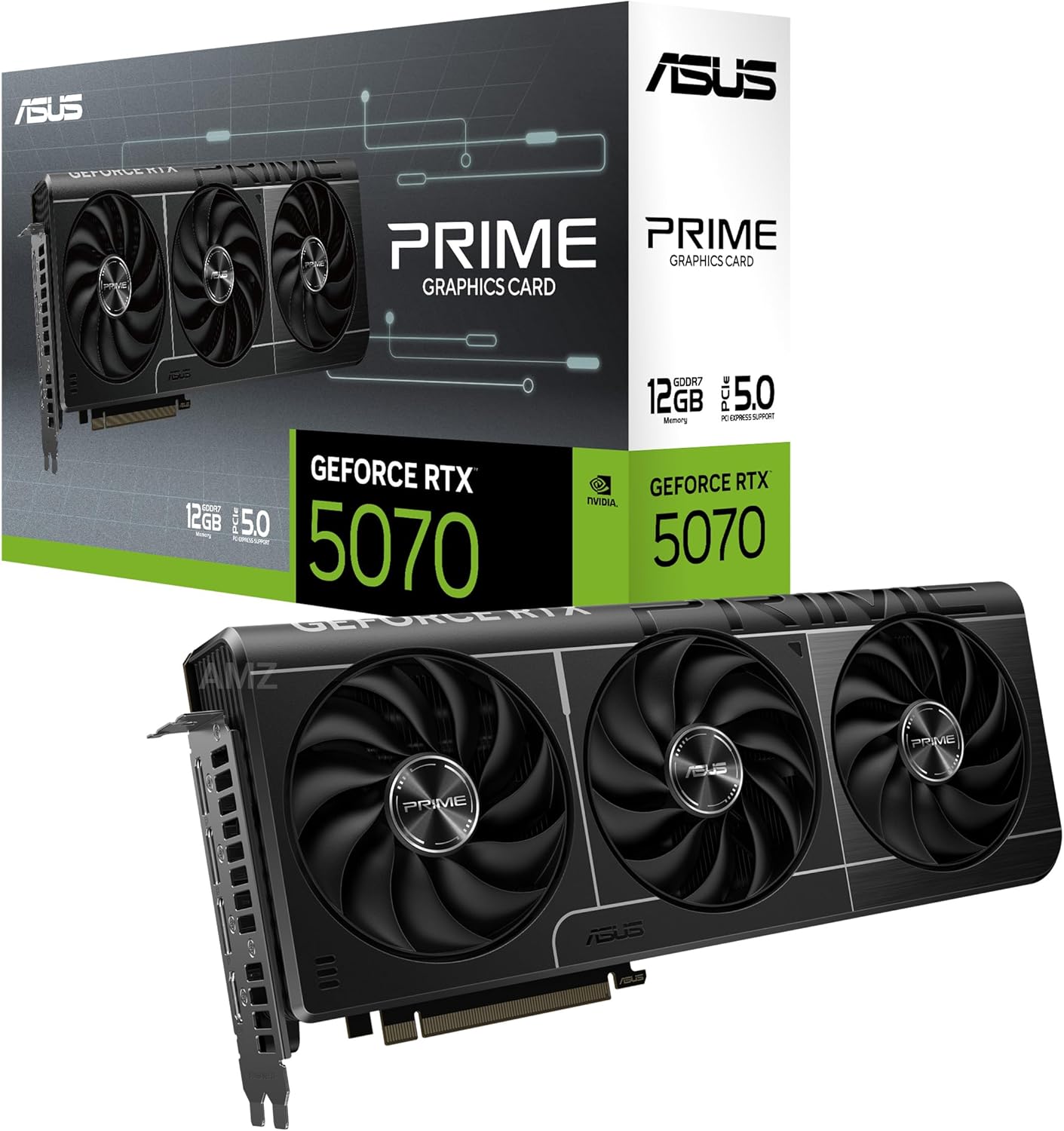 ASUS Prime GeForce RTX 5070 12GB GDDR7 Graphics Card The SFF-Ready (PCIe 5.0, 12GB GDDR7, HDMI/DP 2.1, 2.5-Slot, Axial-tech Fans, Dual BIOS)