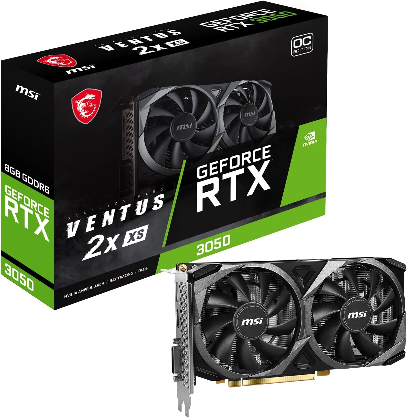 MSI Geforce RTX 3050 Ventus 2X Xs 8G Oc Graphics Card Nvidia 8, W128564415 (8G Oc Graphics Card Nvidia 8 Gb Gddr6) 