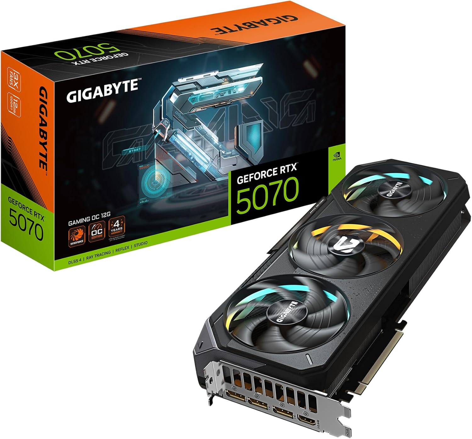 GIGABYTE GeForce RTX 5070 Gaming OC 12G Graphics Card, 12GB 192-bit GDDR7, PCIe 5.0, WINDFORCE Cooling System, GV-N5070GAMING OC-12GD Video Card 