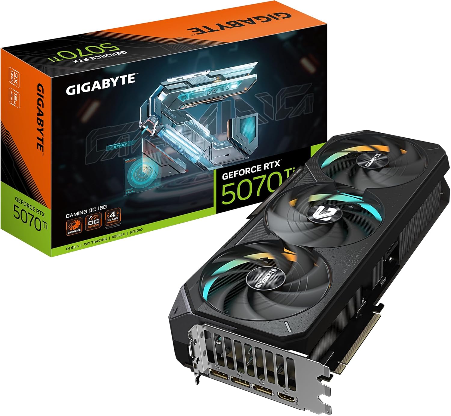 Gigabyte GeForce RTX 5070 Ti Gaming OC 16G Graphics Card - 16GB GDDR7, 256 Bit, PCI-E 5.0, 2588 MHz Core Clock, 3 x DP 2.1a, 1 x HDMI 2.1b, NVIDIA DLSS 4, GV-N507TGAMING OC-16GD 