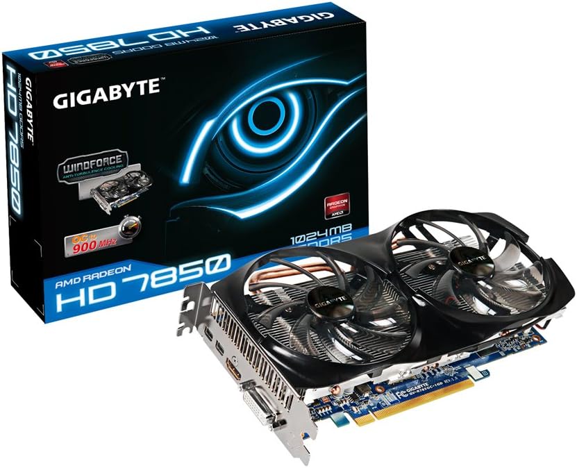 GIGABYTE AMD Radeon HD 7850 1GB GDDR5 DVI/HDMI/2x mini-Displayport PCI-Express 3.0 Crossfire Ready Graphics Card GV-R785OC-1GD